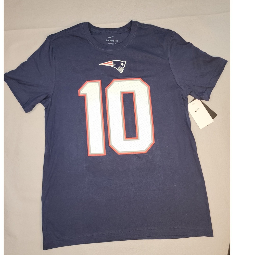 Nike New England Patriots T-Shirt Mens Medium Navy New Mac Jones 10 NFL Tee